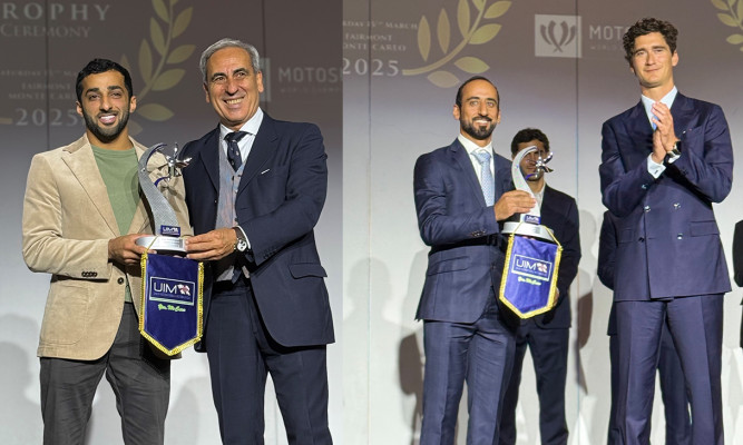 The Union Internationale Motonautique (UIM) honors Abu Dhabi Team champions in Monaco