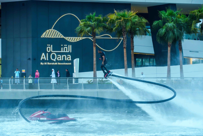 Al Marzouqi is the champion of the “Professional Show” in the “Flyboard” ّ  Al Qana.