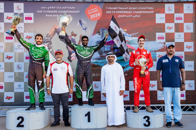 Al-Yafei secures first place in the UAE Formula 4 Powerboat Championship.